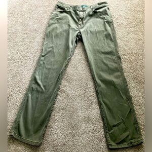 Woolrich Green Cotton Canvas Utility Jeans With Cargo Side Pocket 34/32